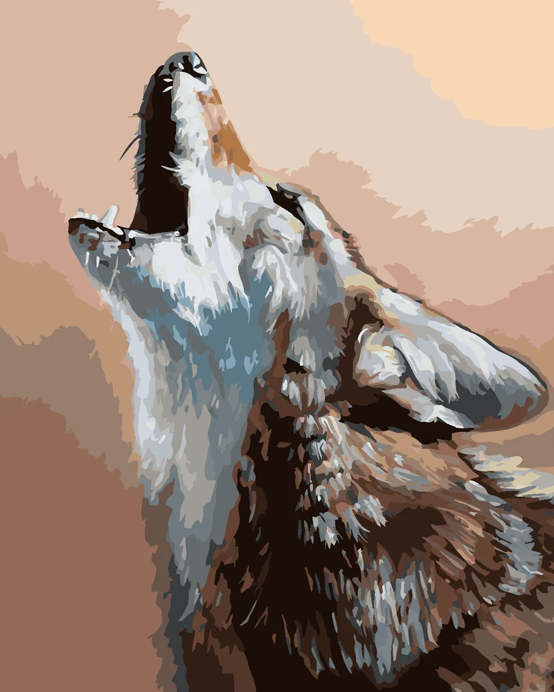 Diamond painting - PORTRÄT EINES HEULENDEN KOJOTEN (D. RUSTY RUST)