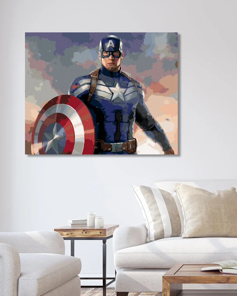 Diamond painting - PORTRÄT VON CAPTAIN AMERICA MIT SCHILD