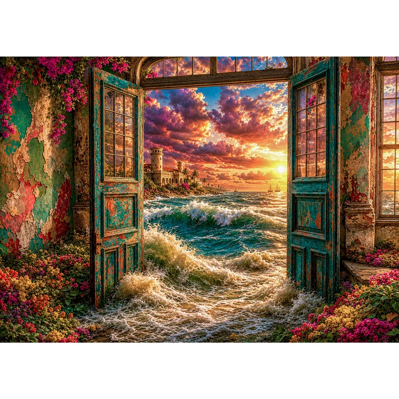 5D Diamond Painting – Tor zum Goldenen Horizont