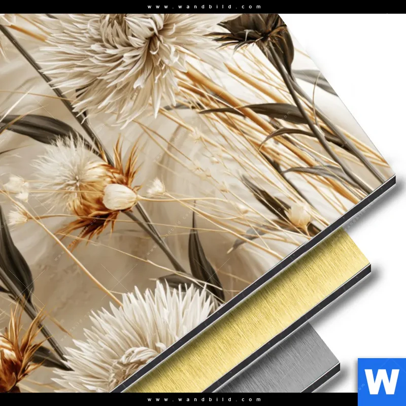 Aluminiumbild gebürstet | Wildblumen | Querformat