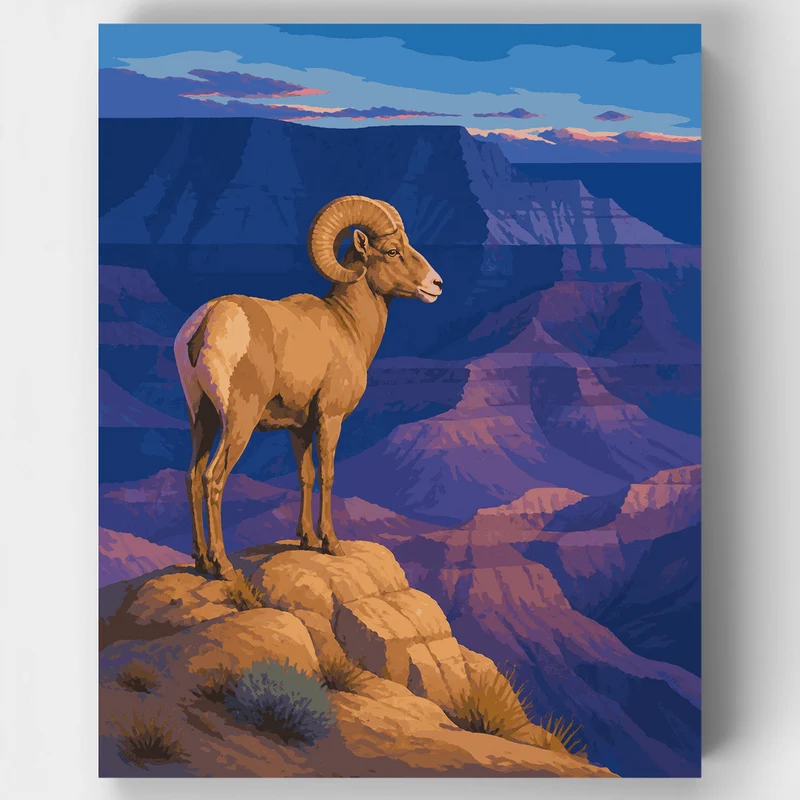Bighorn Ram at Dusk - Paint by Numbers Kit