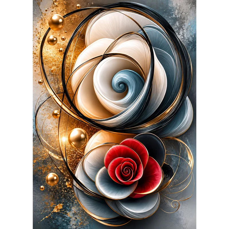 5D Diamond Painting – Harmonie der Goldenen Spiralen