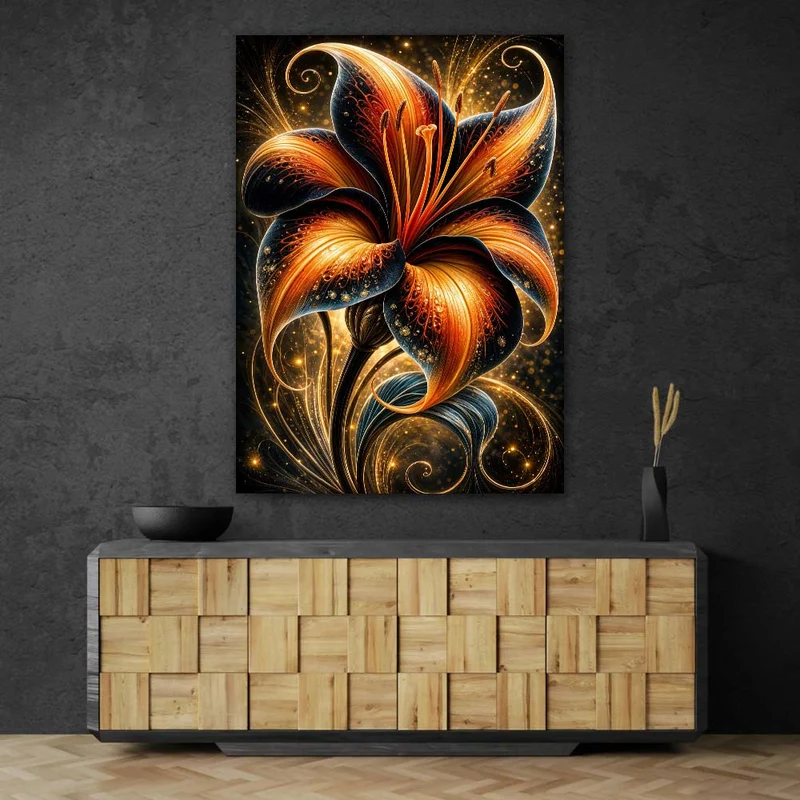 5D Diamond Painting – Feuerlilie der Sternennacht