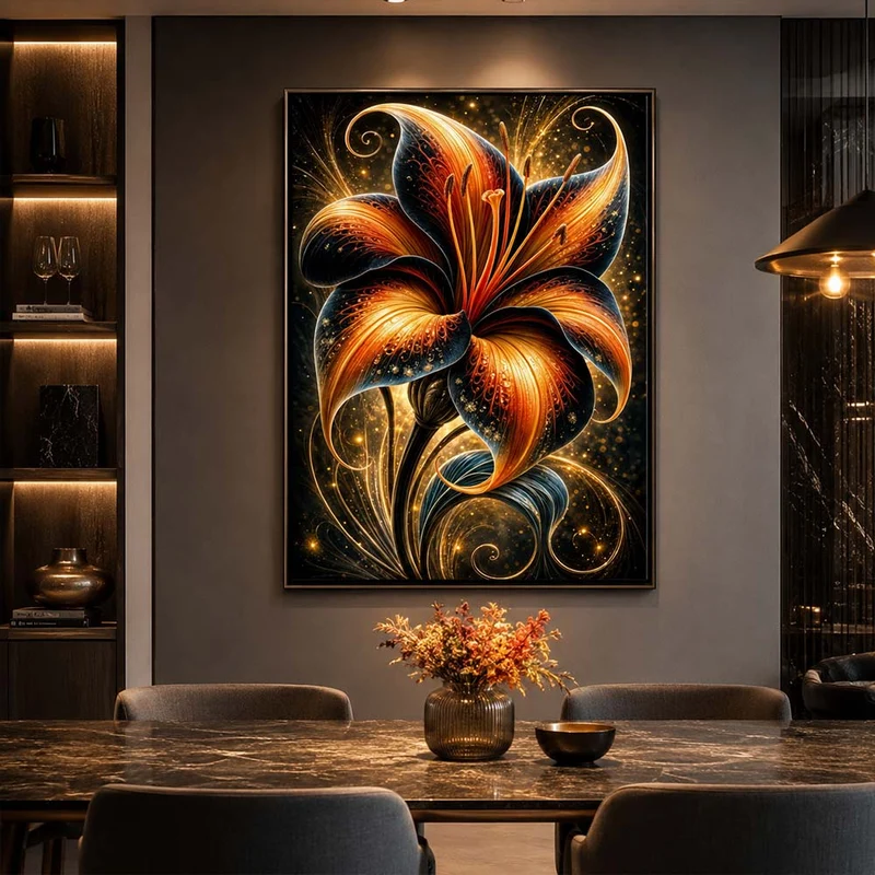 5D Diamond Painting – Feuerlilie der Sternennacht
