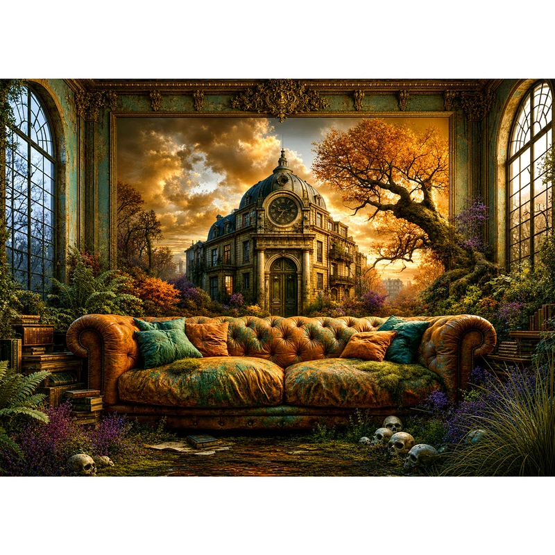 5D Diamond Painting – Verlassener Salon der Schatten