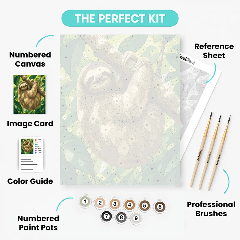 Sleepy Sloth's Perch - Paint by Numbers Kit