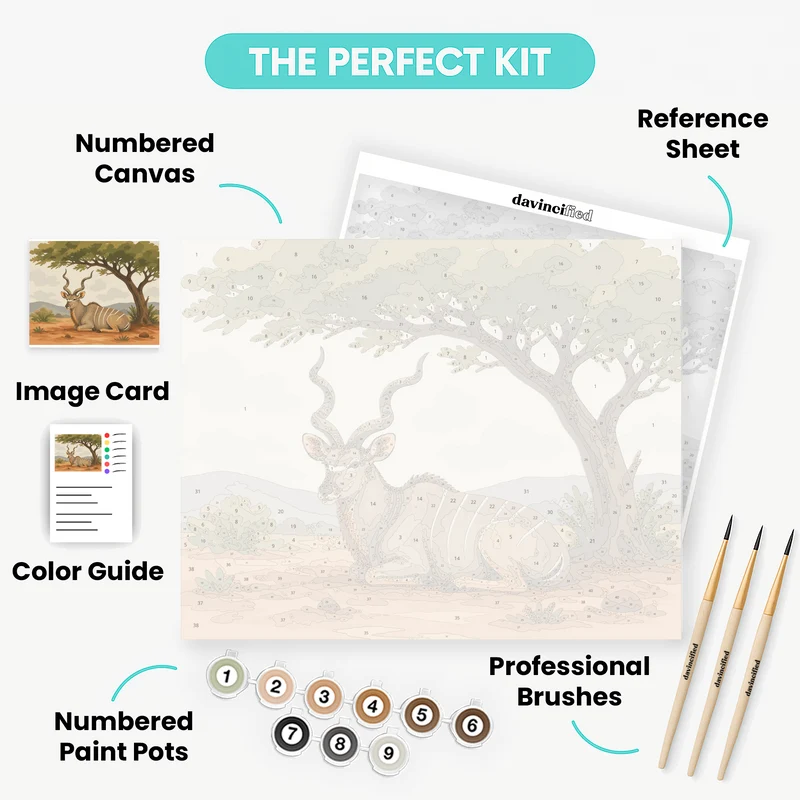 Resting Kudu at Addo - Paint by Numbers Kit