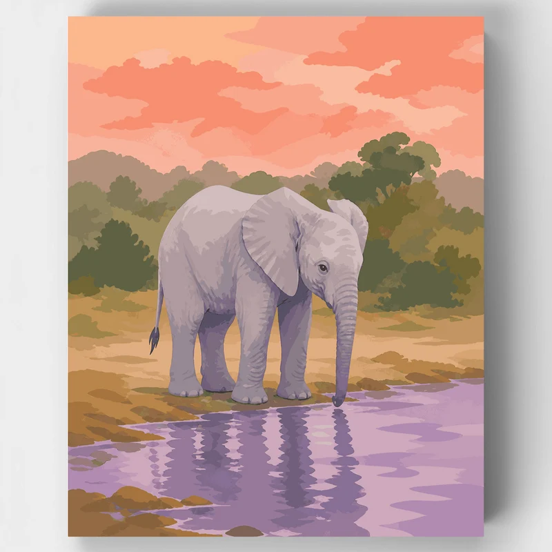 Dawn Waterhole Calf - Paint by Numbers Kit