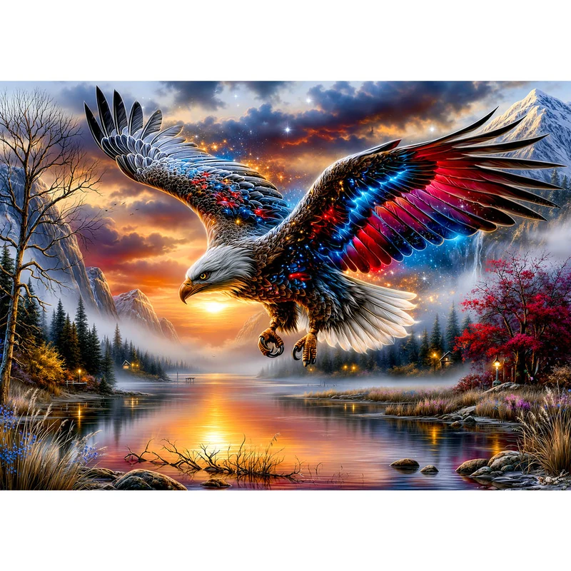 5D Diamond Painting – Adler des Sternenfeuers