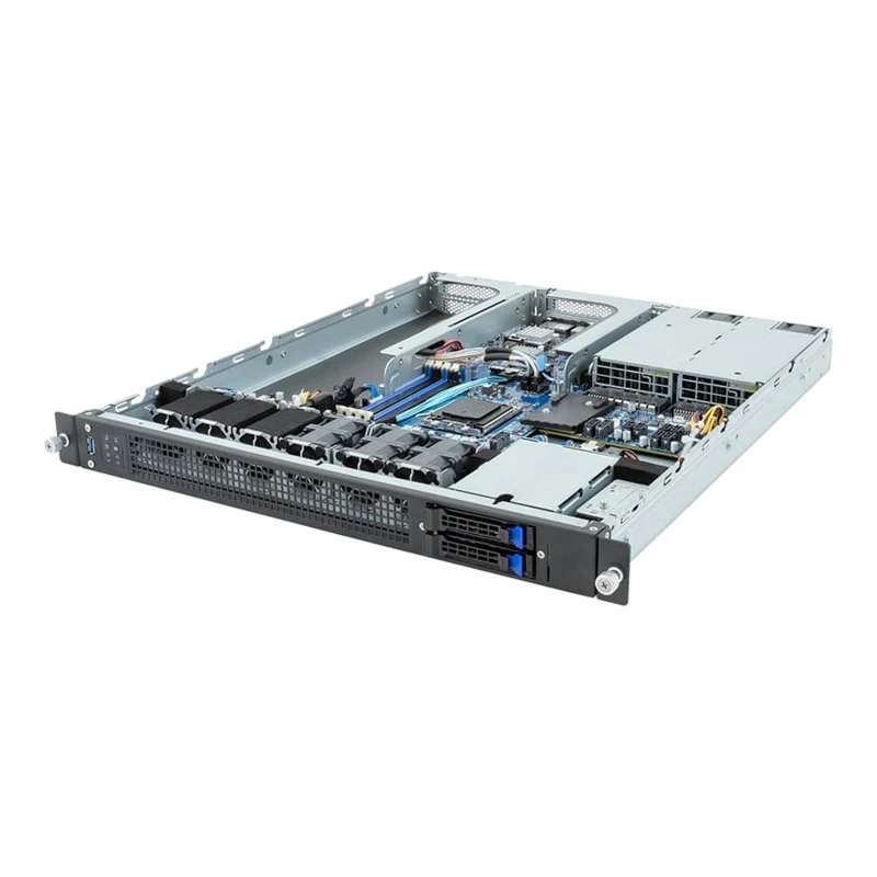 Gigabyte E133-C10 1U Rackmount Single AMD Ryzen 7000 Series Server - Short Depth - 2x Hot-Swap Bays - Redundant PSU