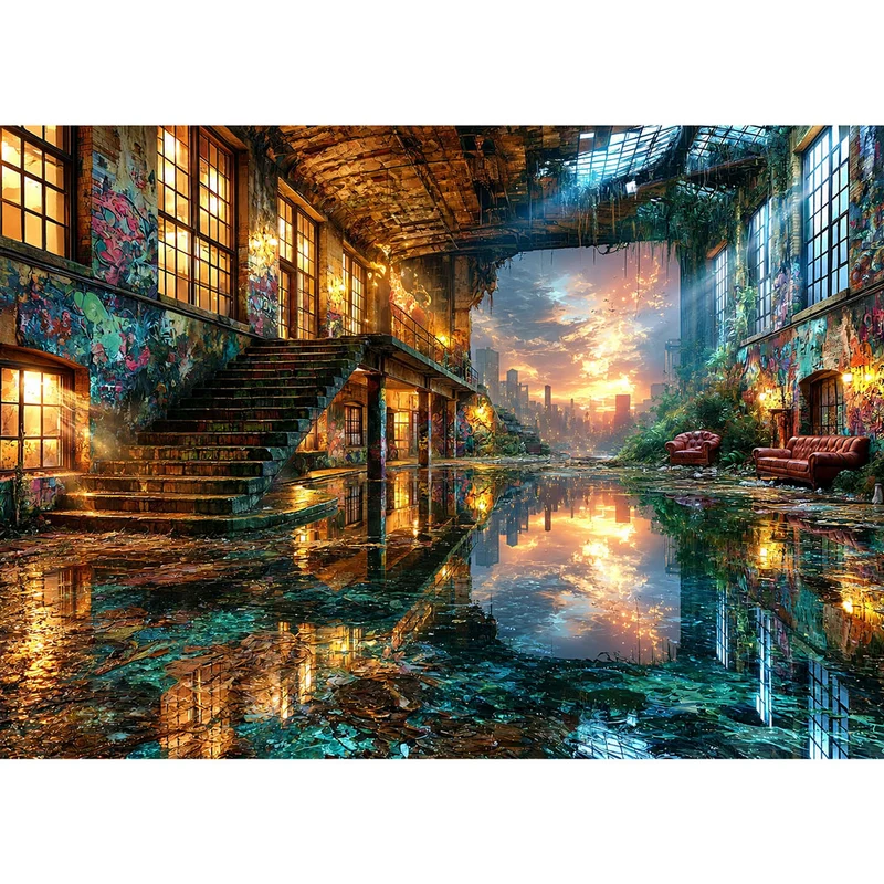 5D Diamond Painting – Urbanes Spiegellicht
