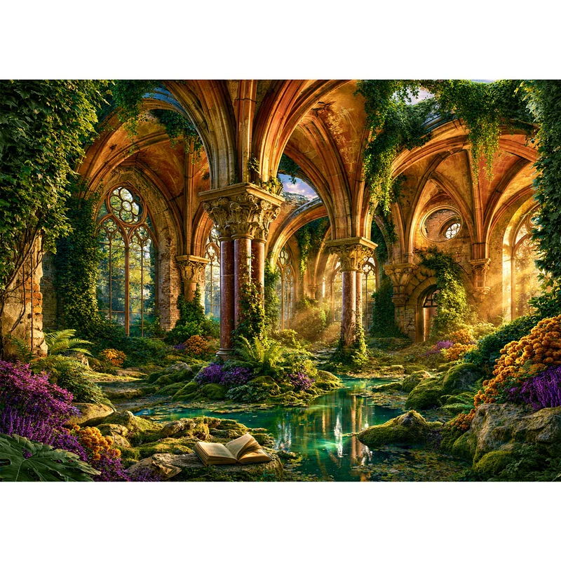 5D Diamond Painting – Verwunschene Klosteroase