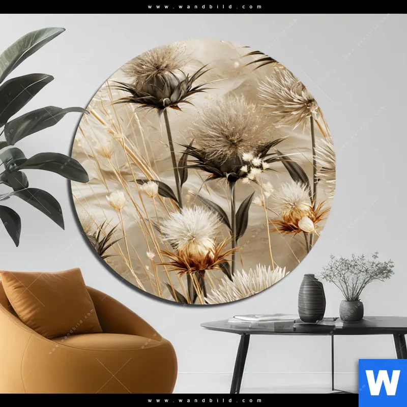Alu-Dibond Bild | Wildblumen | Rund