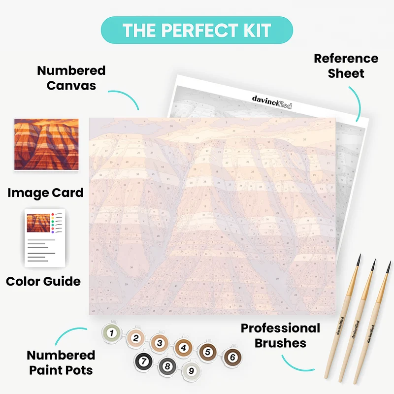 Sunset Badlands Strata - Paint by Numbers Kit