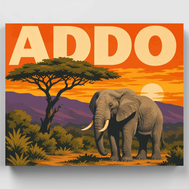 Addo Bull Elephant Sunset - Paint by Numbers Kit