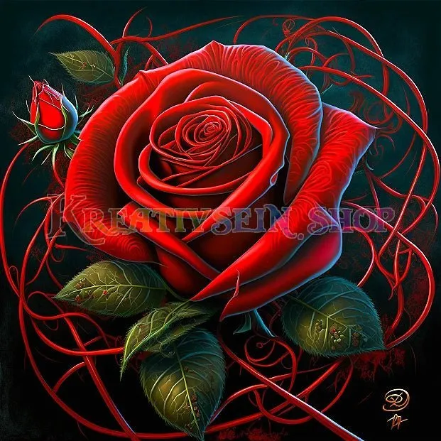 Rote Rosenblüte LA - 5D DIY Diamond Painting