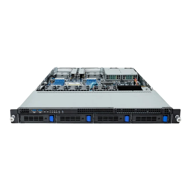 Gigabyte R163-Z30 1U Rackmount Single Socket 4th Gen AMD GENOA Server - 4x Hot-Swap Bays - Redundant PSU