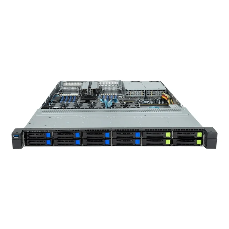 Gigabyte R163-S32 1U Rackmount Single Socket 4th Gen Intel Xeon Scalable Server - 12x Hot-Swap Bays - Redundant PSU
