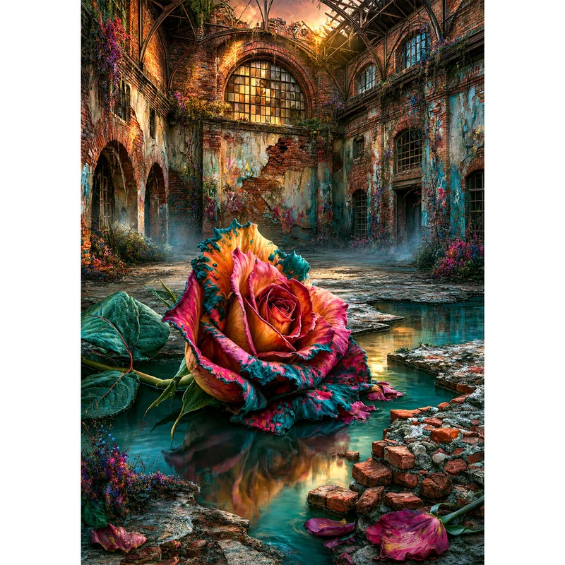 5D Diamond Painting – Verborgene Rosenruine