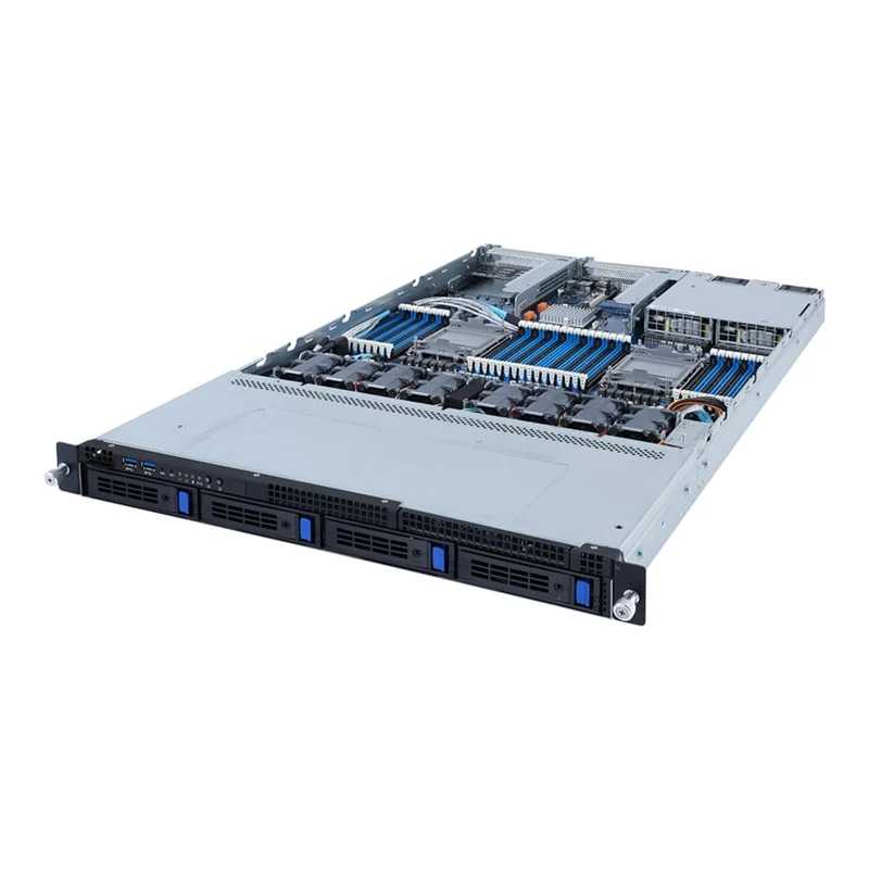 Gigabyte R182-340 1U Rackmount Dual 3rd Gen Intel Xeon Scalable Server - 4x Hot-Swap Bays - Redundant PSU