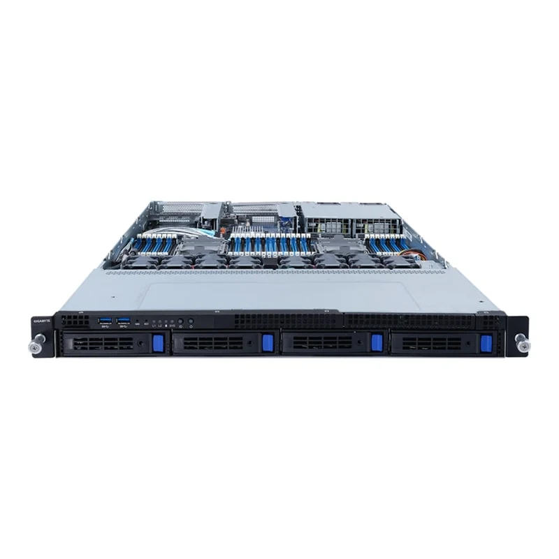 Gigabyte R182-340 1U Rackmount Dual 3rd Gen Intel Xeon Scalable Server - 4x Hot-Swap Bays - Redundant PSU