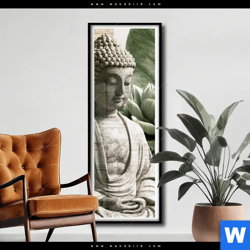 Poster | Buddha zwischen Lotusblüten | Schmal