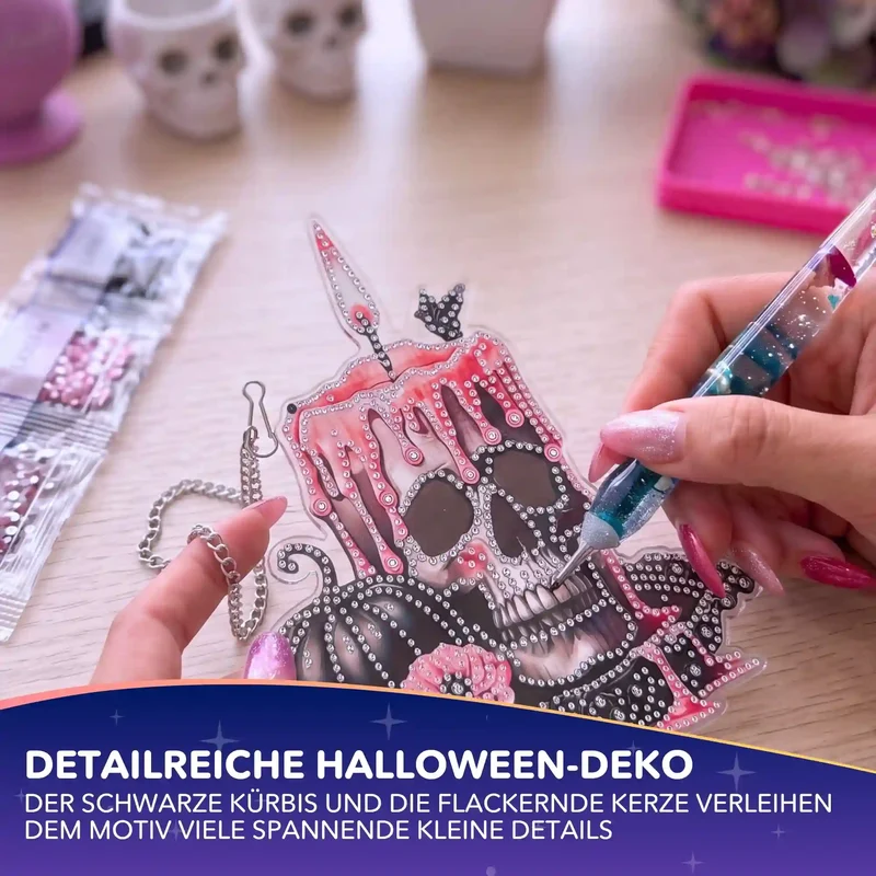 Diamond Painting Aufhänger Kerze - Halloween