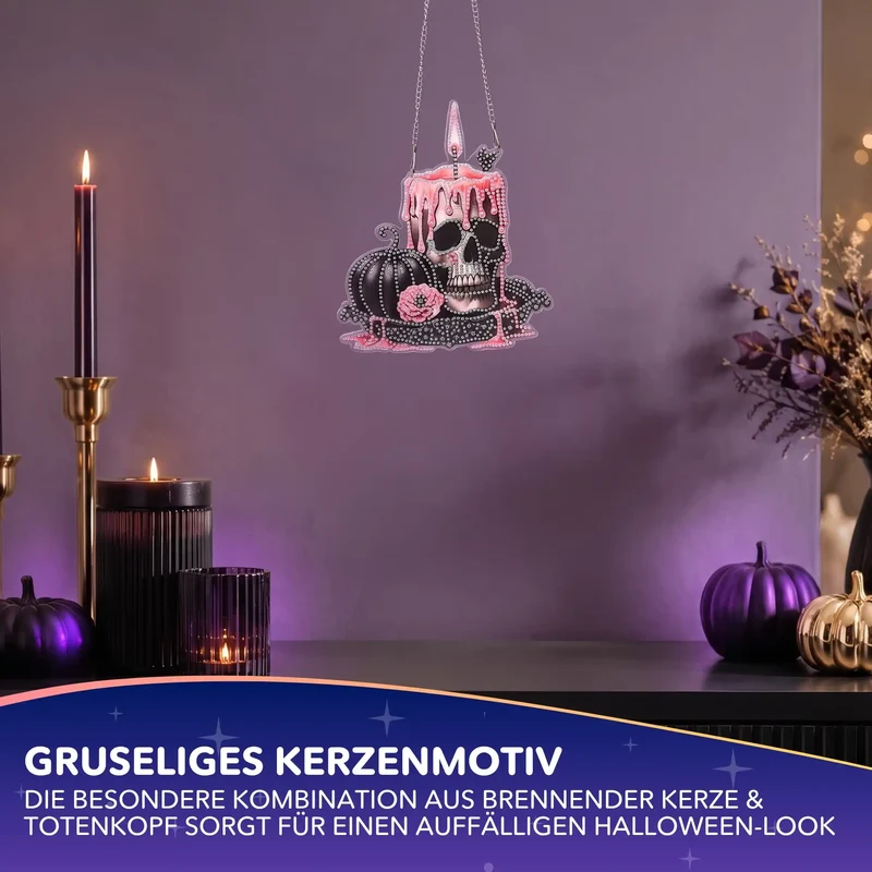 Diamond Painting Aufhänger Kerze - Halloween