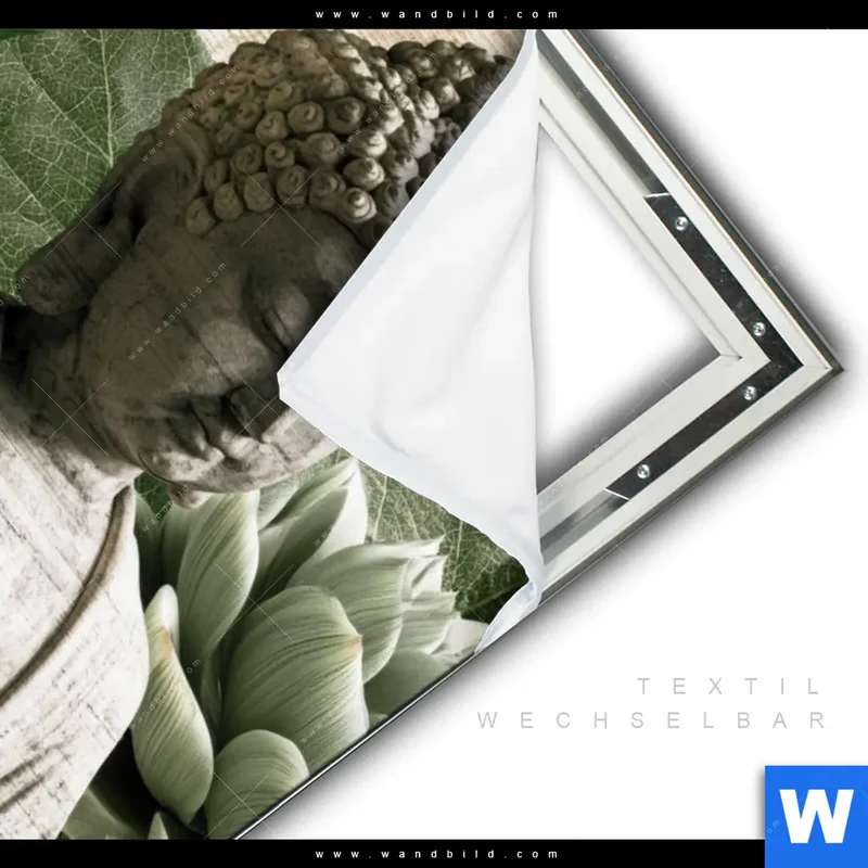 Spannbild | Buddha zwischen Lotusblüten | Hochformat