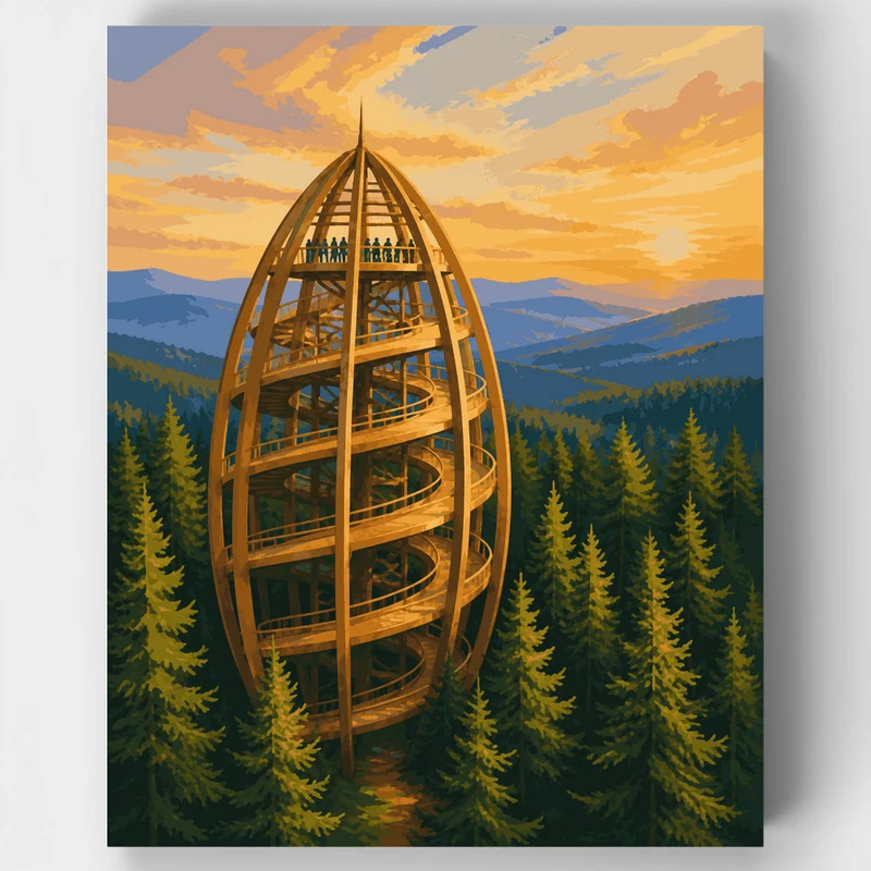 Spiral Treetop Tower - Paint by Numbers Kit