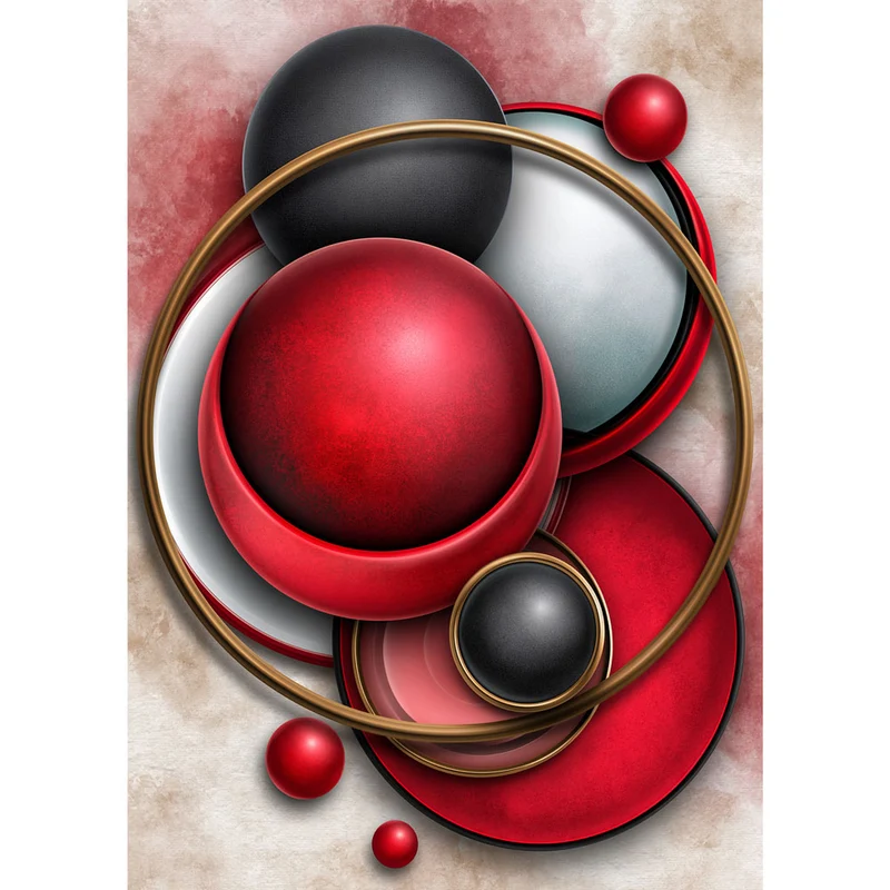 5D Diamond Painting – Rubinrote Sphären