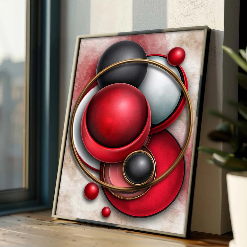5D Diamond Painting – Rubinrote Sphären