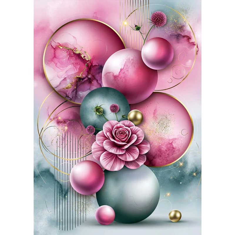 5D Diamond Painting – Rosengoldene Balance