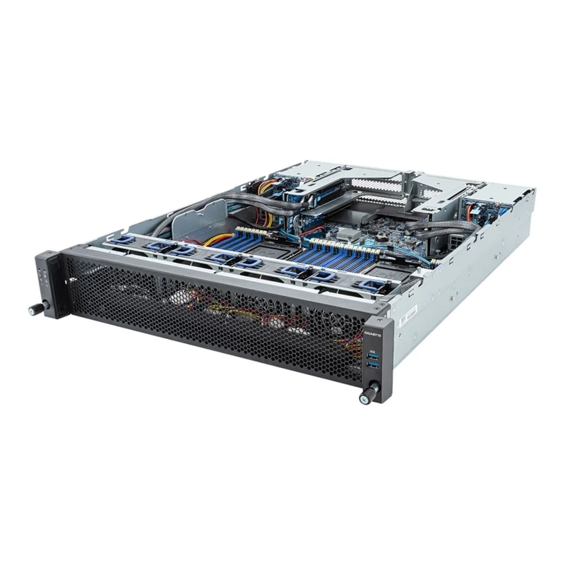 Gigabyte E283-S90 2U Rackmount Dual Socket 4th Gen Intel Xeon Scalable Server - Short Depth Edge Platform - Redundant PSU