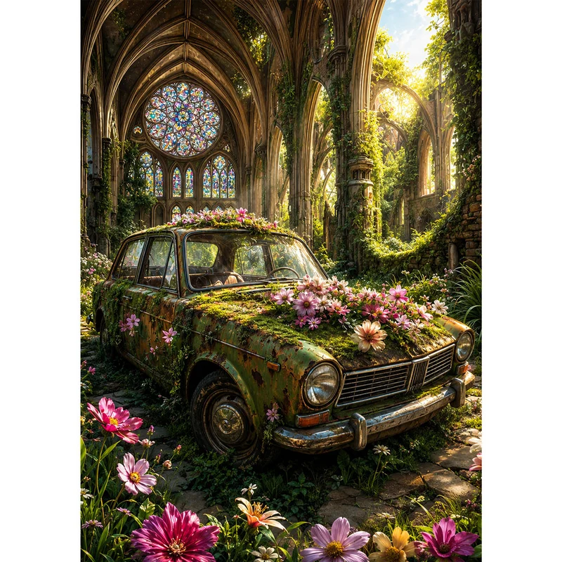 5D Diamond Painting – Kathedrale der Blütenstille