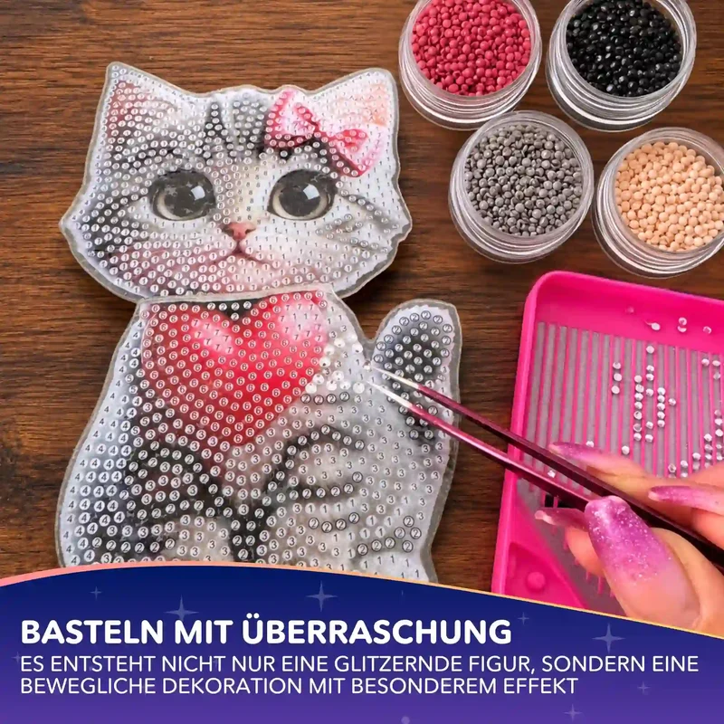 Diamond Painting - Aufsteller Wackelkatze mit Herz