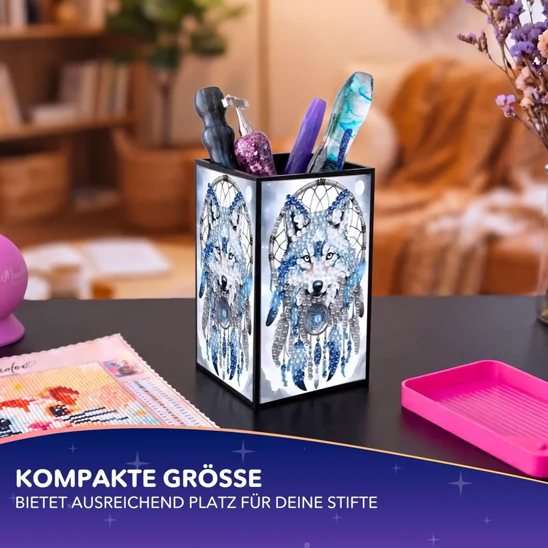 Diamond Painting - Stiftehalter Wolf