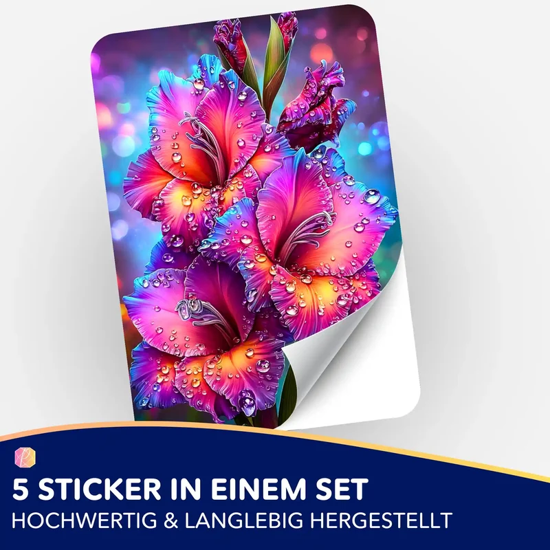 Aufkleber 5er-Set - Morgentau