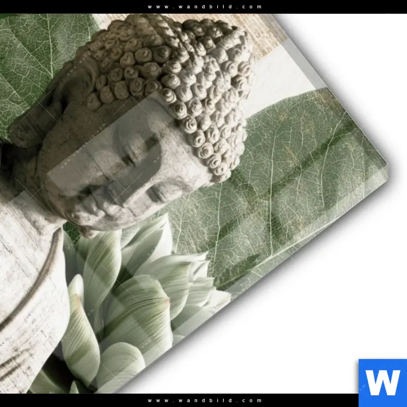 Acrylglasbild | Buddha zwischen Lotusblüten | Hochformat