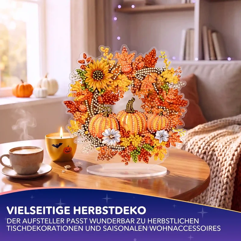 Diamond Painting Aufsteller Herbstkranz