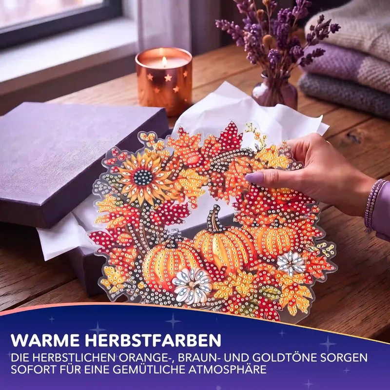 Diamond Painting Aufsteller Herbstkranz