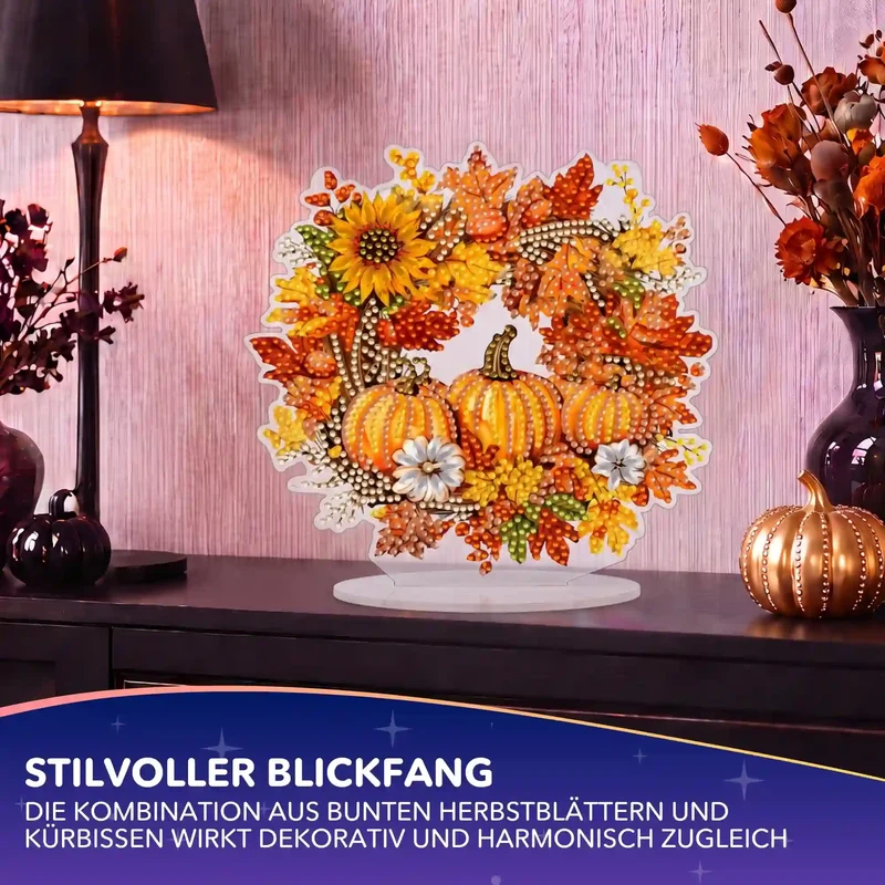 Diamond Painting Aufsteller Herbstkranz