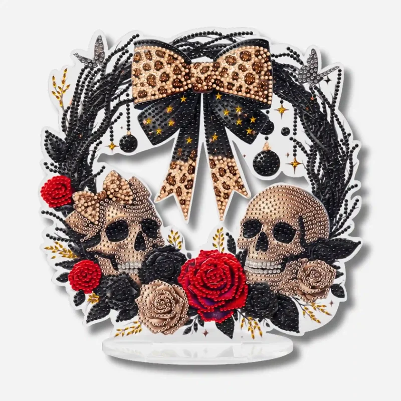 Diamond Painting Aufsteller Totenkopfkranz - Halloween