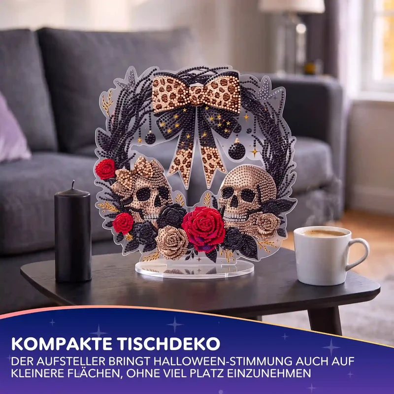 Diamond Painting Aufsteller Totenkopfkranz - Halloween