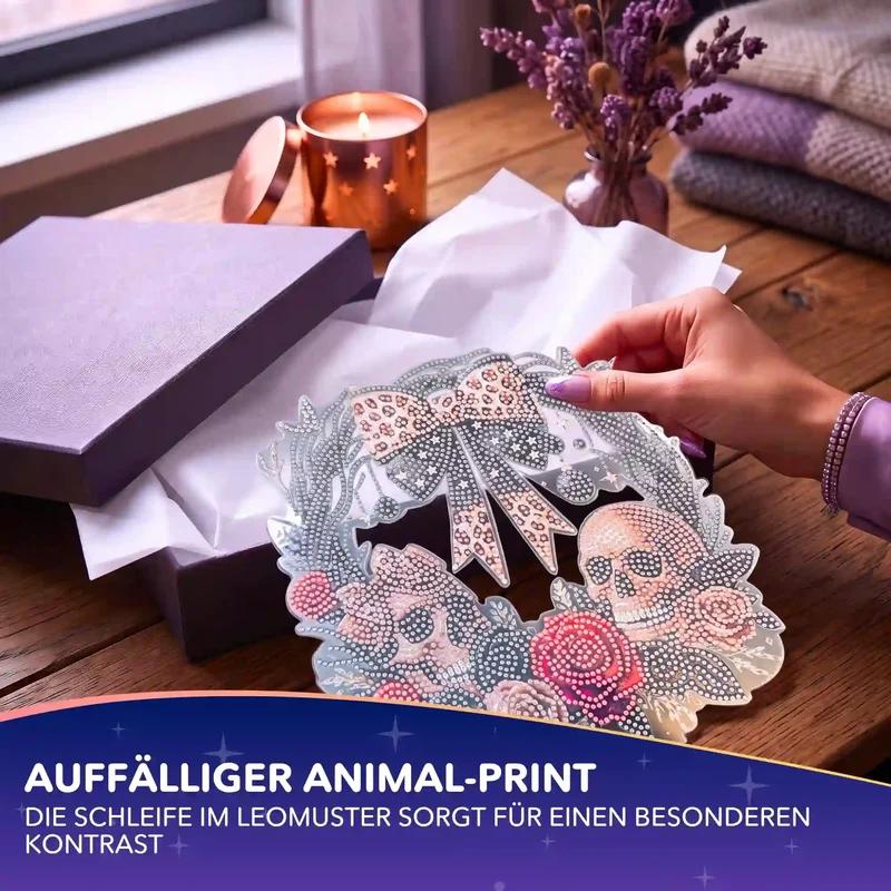 Diamond Painting Aufsteller Totenkopfkranz - Halloween