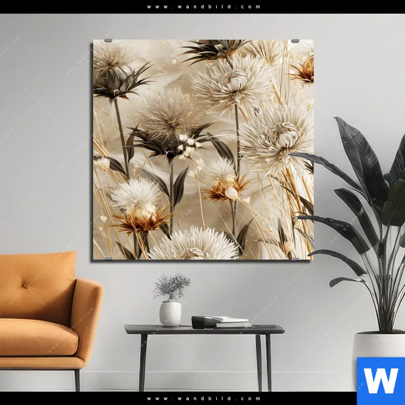 Aluminiumbild gebürstet | Wildblumen | Quadrat