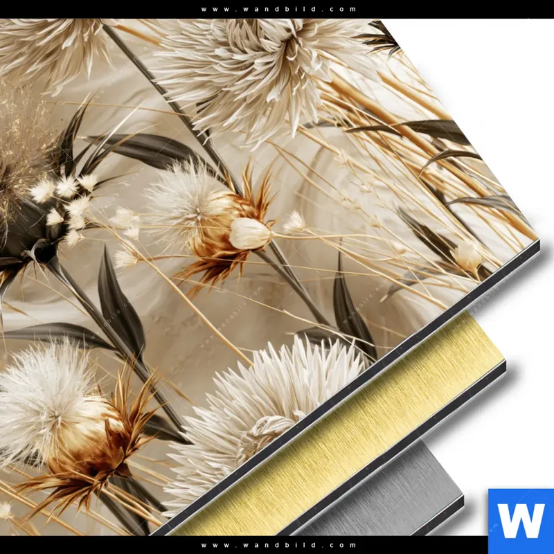 Aluminiumbild gebürstet | Wildblumen | Quadrat