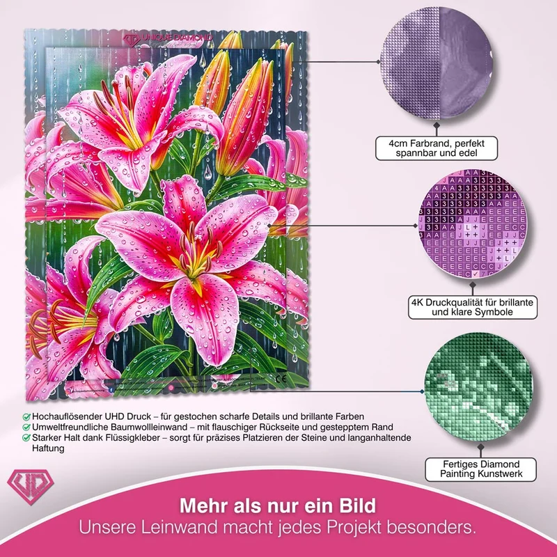 5D Diamond Painting – Schwarze Lilie der Dämmerung