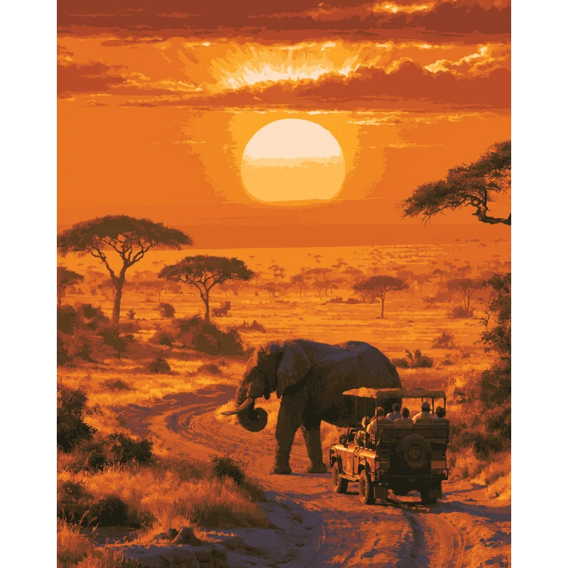 Safari-Sonnenuntergang