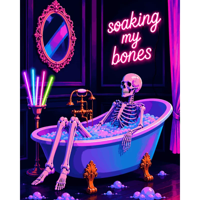 Knochen weichen in Neon